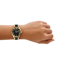 Load image into Gallery viewer, Gilmore Three-Hand Date Gold-Tone and Black Ceramic Watch