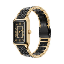 Load image into Gallery viewer, Raquel 26mm Three-Hand Date Gold-Tone Stainless Steel and Black Ceramic Watch