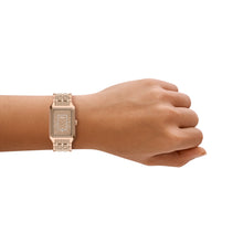 Load image into Gallery viewer, Raquel 26mm Three-Hand Date Rose Gold-Tone Stainless Steel & Salted Caramel Ceramic Watch
