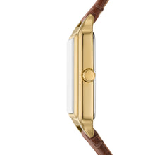 Load image into Gallery viewer, Raquel Three-Hand Date Medium Brown LiteHide™ Leather Watch
