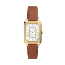 Load image into Gallery viewer, Raquel Three-Hand Date Medium Brown LiteHide™ Leather Watch