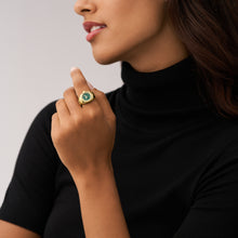 Load image into Gallery viewer, Watch Ring Two-Hand Gold-Tone Stainless Steel