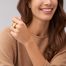 Load image into Gallery viewer, Watch Ring Two-Hand Gold-Tone Stainless Steel