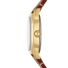 Load image into Gallery viewer, Harlow Three-Hand Medium Brown Leather Watch