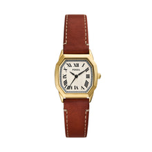 Load image into Gallery viewer, Harlow Three-Hand Medium Brown Leather Watch