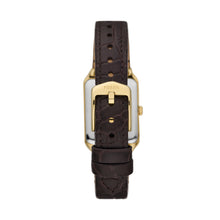Load image into Gallery viewer, Raquel Three-Hand Date Brown Croco LiteHide™ Leather Watch