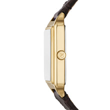 Load image into Gallery viewer, Raquel Three-Hand Date Brown Croco LiteHide™ Leather Watch