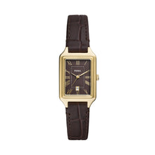 Load image into Gallery viewer, Raquel Three-Hand Date Brown Croco LiteHide™ Leather Watch