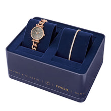 Load image into Gallery viewer, Carlie Three-Hand Rose Gold-Tone Stainless Steel Watch and Bracelet Set