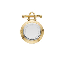 Load image into Gallery viewer, Scarlette Three-Hand Gold-Tone Stainless Steel Watch Brooch