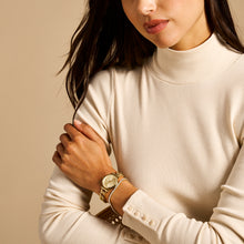 Load image into Gallery viewer, Carlie Three-Hand Gold-Tone Stainless Steel Watch and Bracelet Set