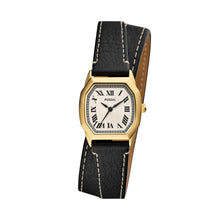 Load image into Gallery viewer, Harlow Three-Hand Black Leather Watch