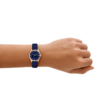 Load image into Gallery viewer, Gilmore Three-Hand Navy Croco Leather Watch