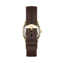 Load image into Gallery viewer, Harlow Three-Hand Brown Croco Leather Watch