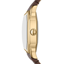 Load image into Gallery viewer, Harlow Three-Hand Brown Croco Leather Watch