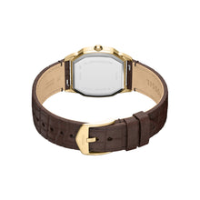 Load image into Gallery viewer, Harlow Three-Hand Brown Croco Leather Watch