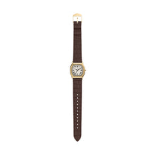 Load image into Gallery viewer, Harlow Three-Hand Brown Croco Leather Watch