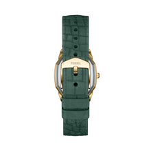 Load image into Gallery viewer, Harlow Three-Hand Green Croco Leather Watch