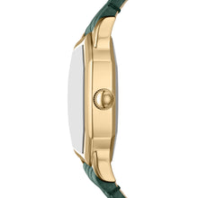 Load image into Gallery viewer, Harlow Three-Hand Green Croco Leather Watch