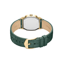 Load image into Gallery viewer, Harlow Three-Hand Green Croco Leather Watch