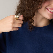 Load image into Gallery viewer, Harlow Watch Ring Two-Hand Gold-Tone Stainless Steel Watch