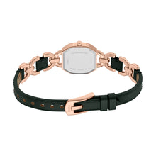 Load image into Gallery viewer, Harlow Three-Hand Green Leather and Rose Gold-Tone Stainless Steel Watch