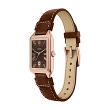 Load image into Gallery viewer, Raquel Three-Hand Date Brown Leather Watch