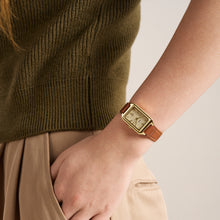 Load image into Gallery viewer, Raquel Three-Hand Date Medium Brown Leather Watch