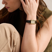 Load image into Gallery viewer, Raquel Three-Hand Date Black Leather Watch