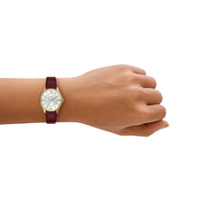 Load image into Gallery viewer, Gilmore 28mm Three-Hand Red Leather Watch