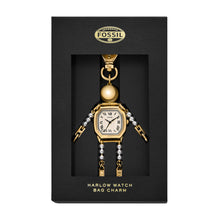 Load image into Gallery viewer, Fossil Watch Bag Charm Gold Tone Analogue Watch ES5537