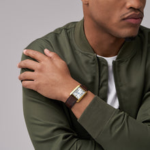 Load image into Gallery viewer, Carraway Three-Hand Brown Croco Leather Watch
