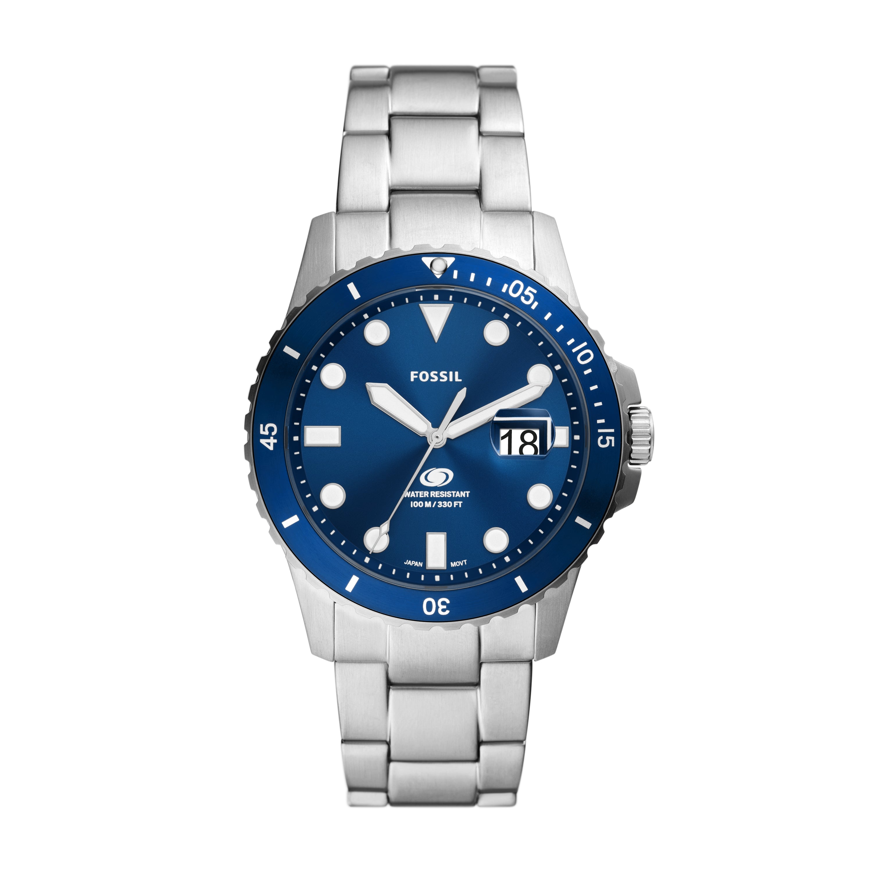Fossil Blue Dive Three Hand Date Stainless Steel Watch Fossil Singapore