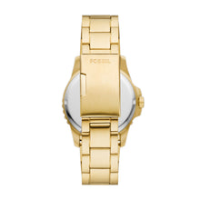 Load image into Gallery viewer, Fossil Blue Dive Three-Hand Date Gold-Tone Stainless Steel Watch