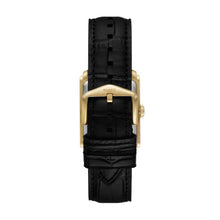 Load image into Gallery viewer, Carraway Three-Hand Black Croco Leather Watch