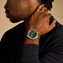 Load image into Gallery viewer, Minimalist Three-Hand Brown Leather Watch