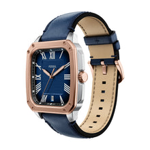 Load image into Gallery viewer, Crosby Three-Hand Blue Leather Watch