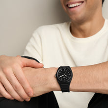 Load image into Gallery viewer, Everett Three-Hand Black Silicone Watch