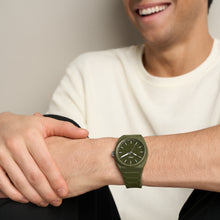 Load image into Gallery viewer, Everett Three-Hand Olive Silicone Watch