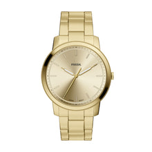 Load image into Gallery viewer, Minimalist Three-Hand Gold-Tone Stainless Steel Watch