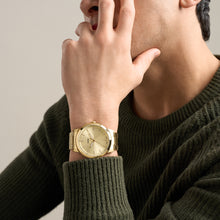 Load image into Gallery viewer, Minimalist Three-Hand Gold-Tone Stainless Steel Watch