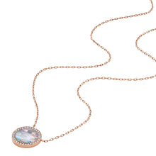 Load image into Gallery viewer, Merrit Classic Mother-of-Pearl Rose Gold-Tone Stainless Steel Pendant Necklace