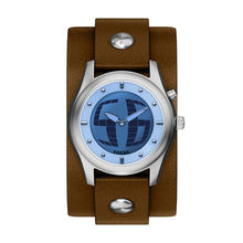 Load image into Gallery viewer, Y2K Big Tic Brown Leather Watch