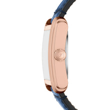 Load image into Gallery viewer, Carraway Automatic Blue Croco Leather Watch