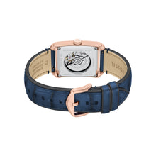 Load image into Gallery viewer, Carraway Automatic Blue Croco Leather Watch