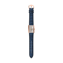Load image into Gallery viewer, Carraway Automatic Blue Croco Leather Watch