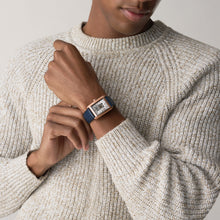 Load image into Gallery viewer, Carraway Automatic Blue Croco Leather Watch