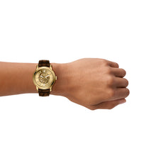 Load image into Gallery viewer, Fossil Heritage Automatic Brown Croco Leather Watch