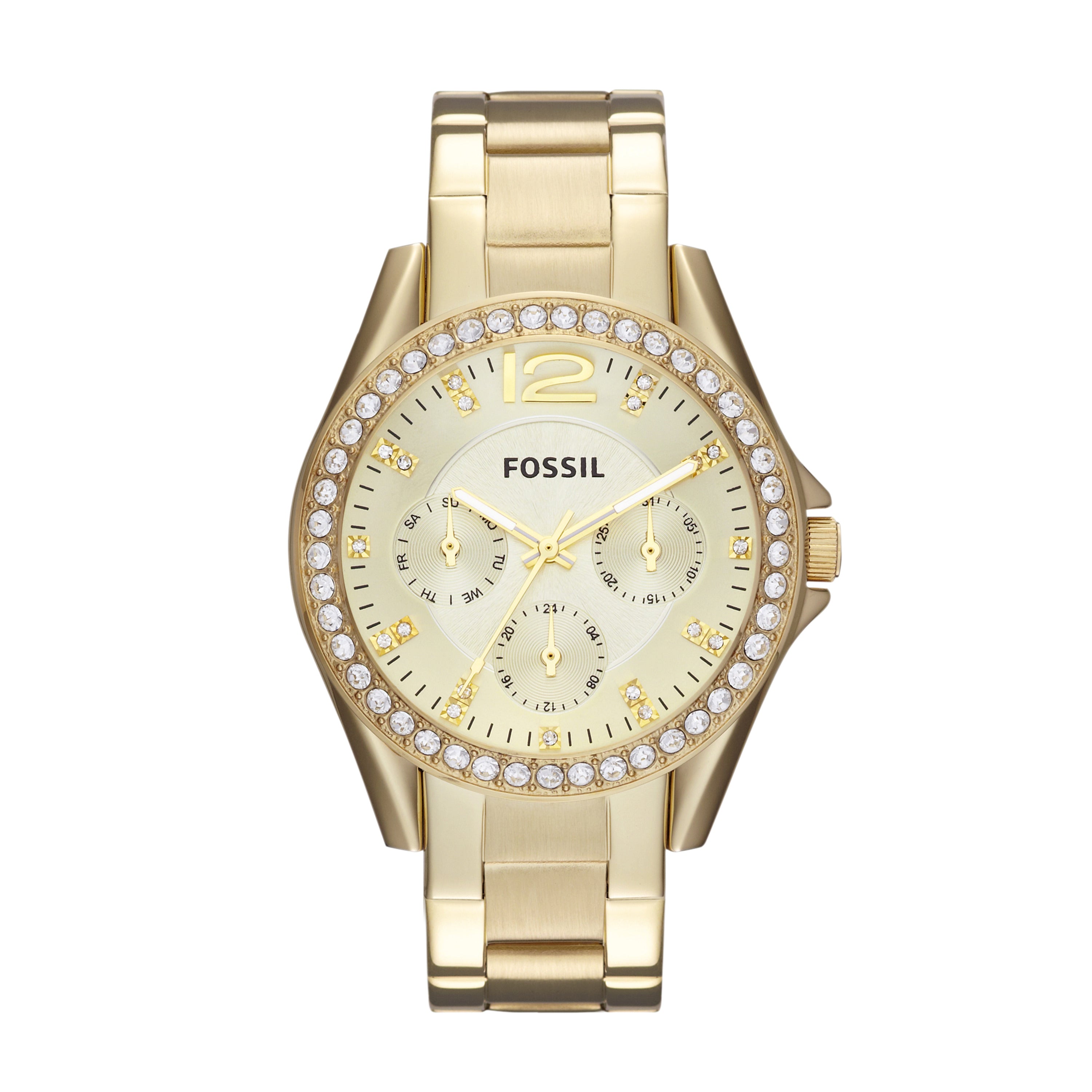 Riley Multifunction Gold-Tone Stainless Steel Watch – Fossil Singapore