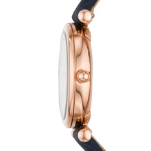Load image into Gallery viewer, Carlie Mini Three-Hand Navy Leather Watch
